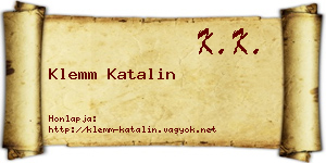 Klemm Katalin névjegykártya